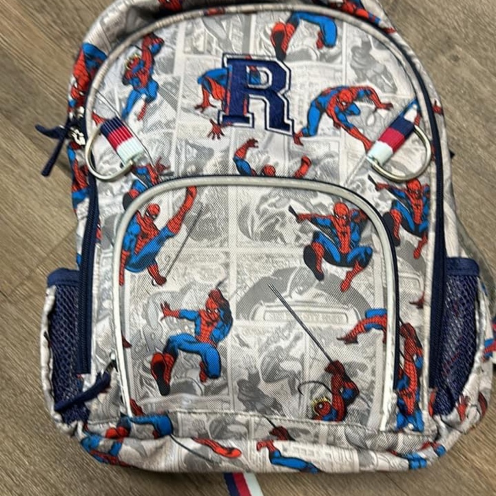 Pottery Barn Kids Spider-Man Comic Panel Backpack - Red, Blue, Gray